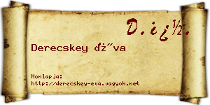 Derecskey Éva névjegykártya